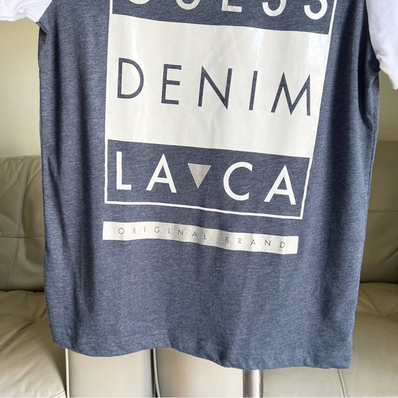 NEW GUESS Factory Mens Truman Logo Graphic Crewneck Short Sleeve Tee Sz S/P Gray - Picture 3 of 11